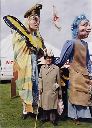 photo of giant figure costumes