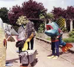 dress rehearsal of the fish costumes